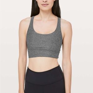 Lululemon Energy Longline Bra Medium Support, B-D cups in Heathered Black